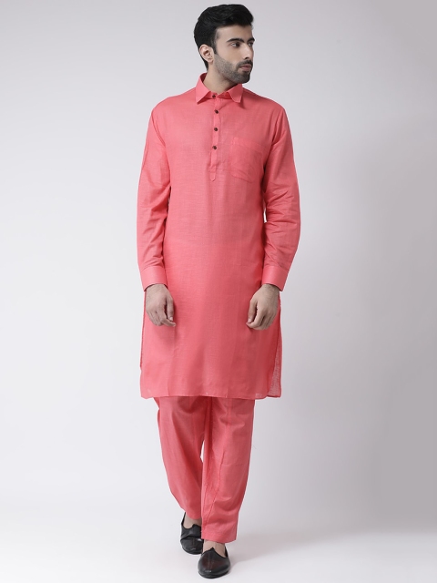 

SG LEMAN Men Pink Solid Kurta with Pyjamas