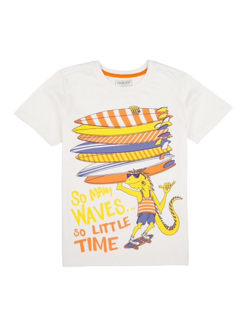 

Cherokee Boys White Printed Round Neck T-shirt