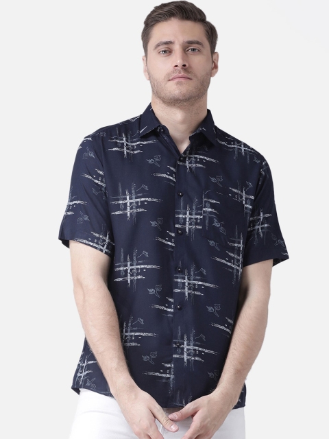 Zeal Men Blue Standard Regular Fit Printed Casual Shirt