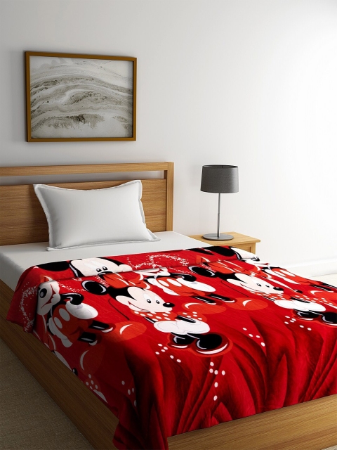

NEUDIS Red Minnie Mouse AC Room 210 GSM Single Bed Blanket