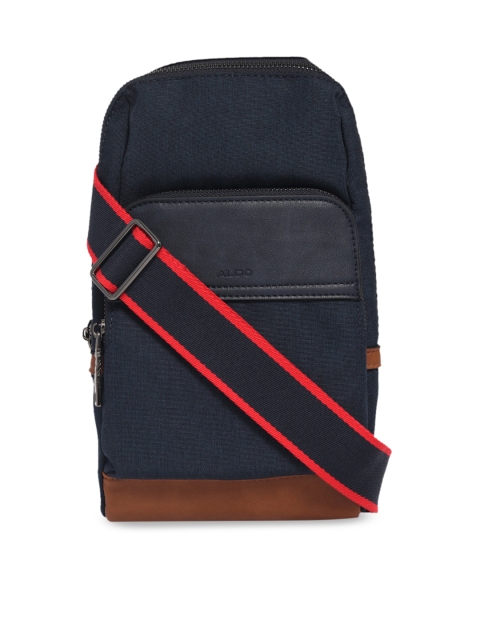 

ALDO Men Navy Blue Solid Backpack