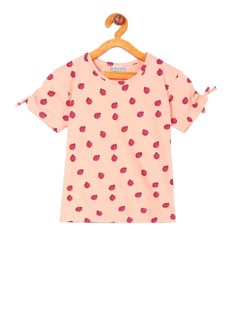 

Cherokee Girls Orange Printed Pure Cotton Top