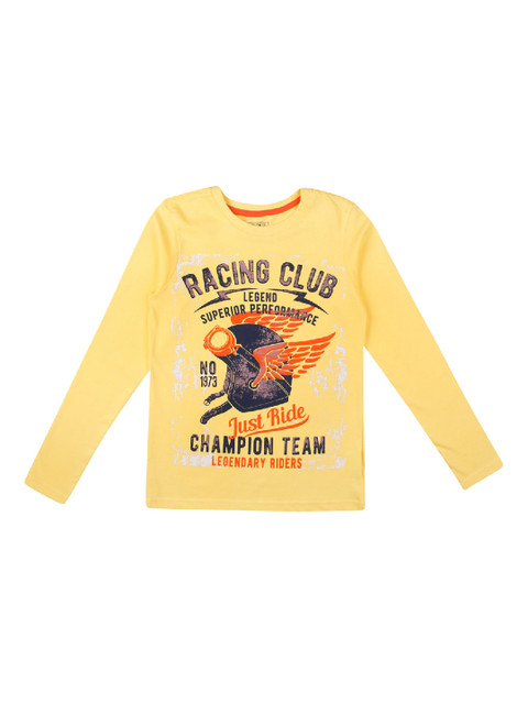 

Cherokee Boys Yellow Printed Round Neck T-shirt