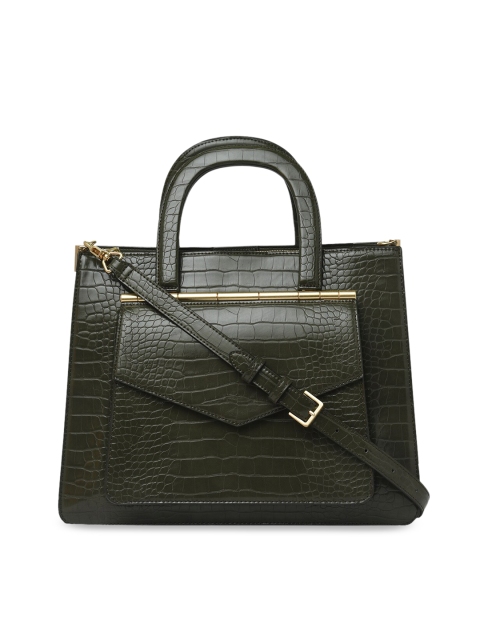 

CHARLES & KEITH Olive Green Textured Handheld Bag