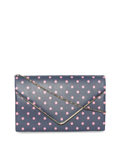 

Remanika Navy Blue & Pink Printed Envelope Clutch