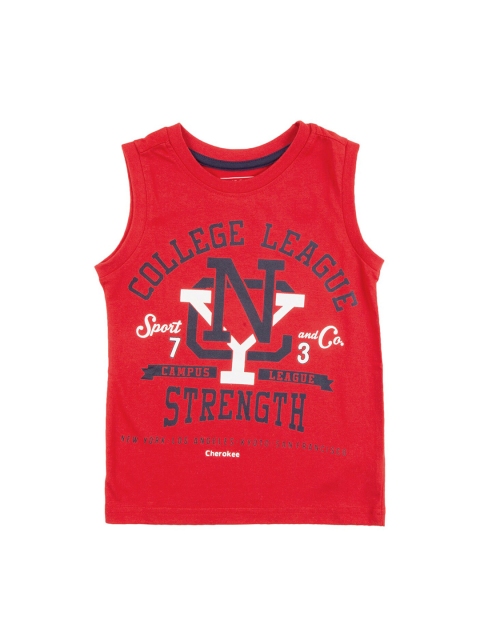 

Cherokee Boys Red Printed Round Neck T-shirt