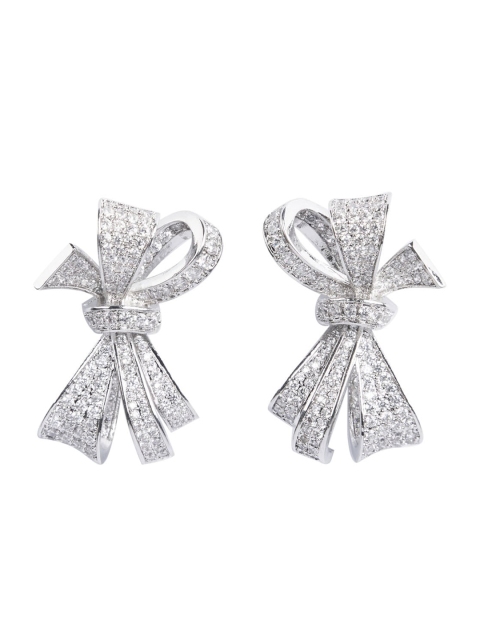 

shaze Rhodium-Plated Quirky Studs, Silver