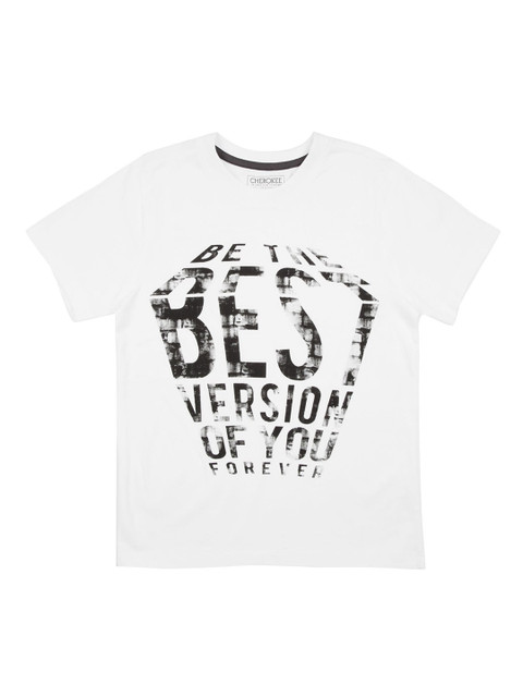 

Cherokee Boys White Printed Round Neck T-shirt