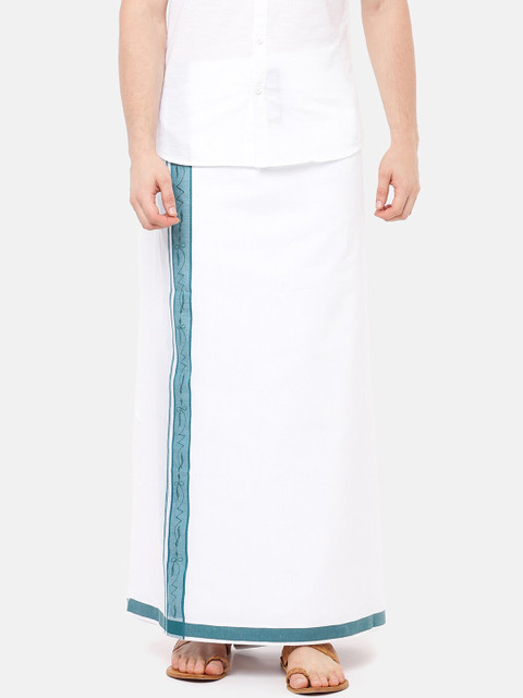

RAMRAJ COTTON Men White Solid Emirate Dhoti