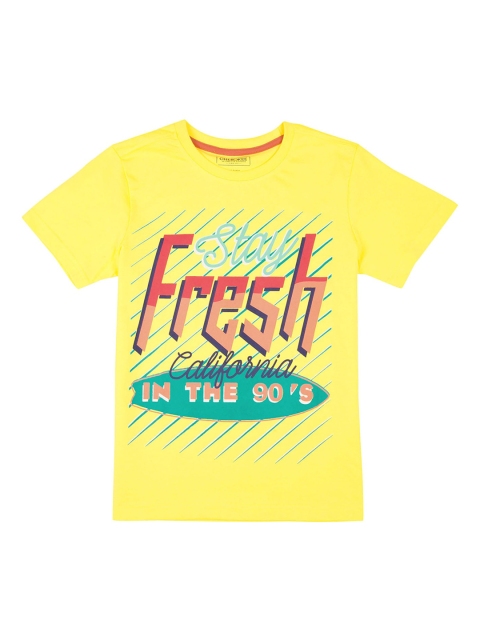 

Cherokee Boys Yellow Printed Round Neck T-shirt