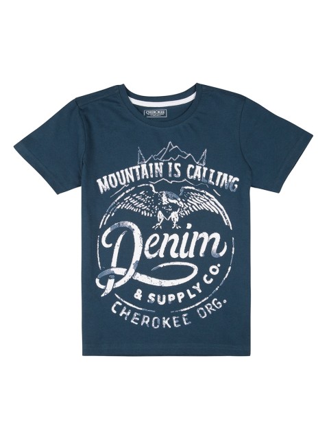 

Cherokee Boys Blue Printed Round Neck T-shirt
