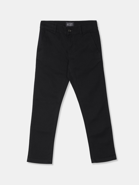 

The Childrens Place Boys Black Skinny Fit Solid Chinos