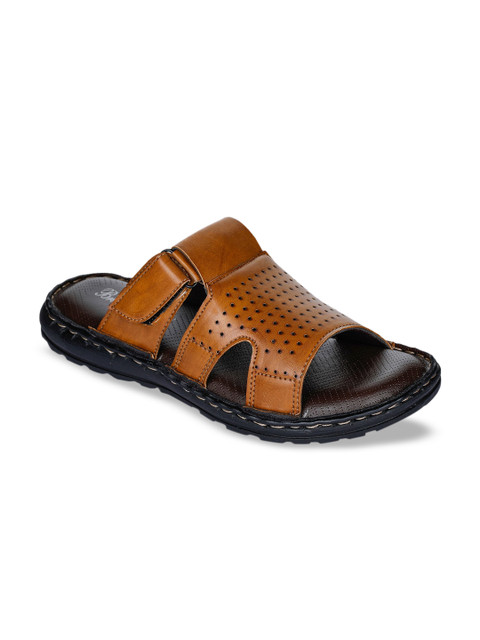 

Bruno Manetti Men Tan Brown & Black Comfort Sandals