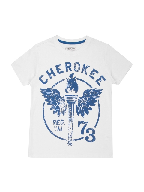 

Cherokee Boys White Printed Round Neck T-shirt