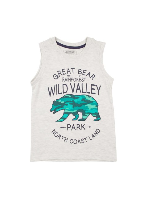 

Cherokee Boys Grey Printed Round Neck T-shirt