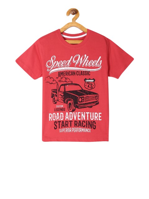 

Cherokee Boys Red Printed Round Neck T-shirt