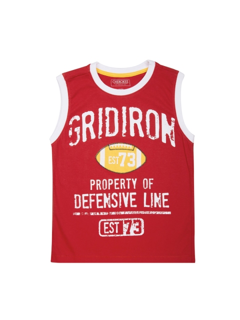 

Cherokee Boys Red & White Printed Round Neck T-shirt