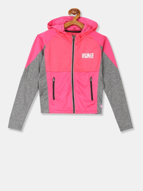 

Cherokee Girls Pink & Grey Colourblocked Hooded Sporty Jacket