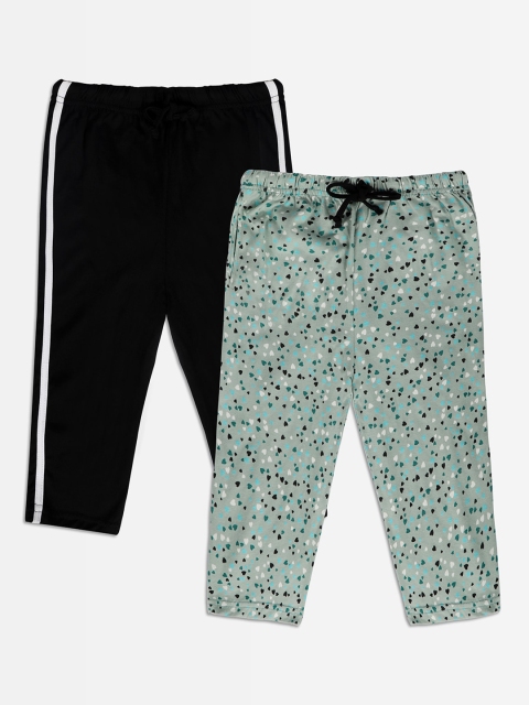 

Punkster Girls Pack Of 2 Regular Fit Capris, Black