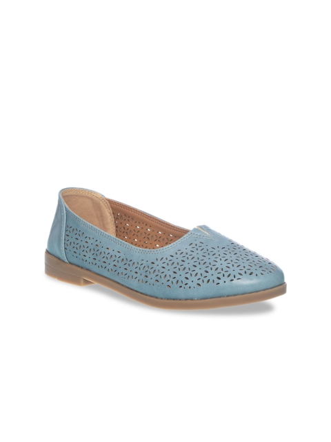 

Khadims Women Blue Laser Cut Ballerinas