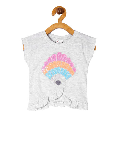 

Donuts Girls Grey Embellished Top