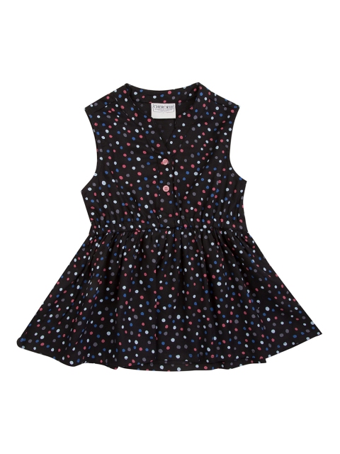 

Cherokee Girls's Black & Blue Polka Dots Printed Tunic