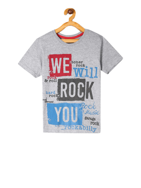 

Cherokee Boys Grey Printed Round Neck T-shirt