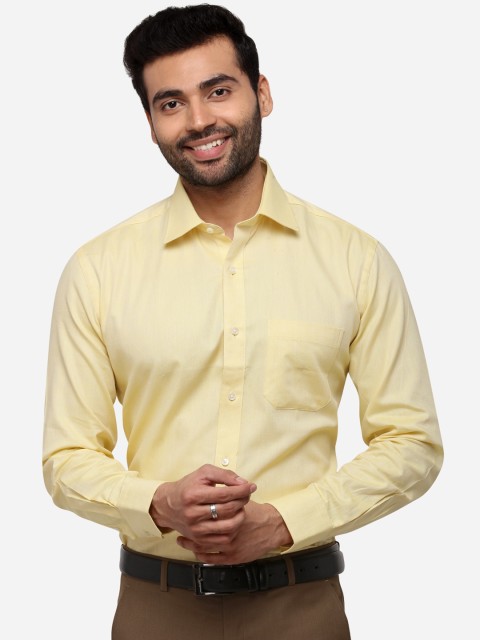 

Greenfibre Men Yellow Self Design Formal Shirt