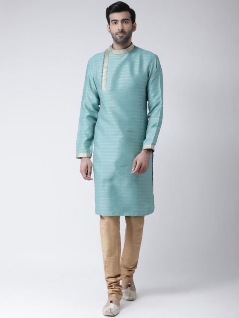 

SG LEMAN Men Blue & Beige Striped Kurta with Churidar