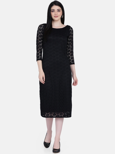 

Eavan Women Black Self Design Sheath Dress