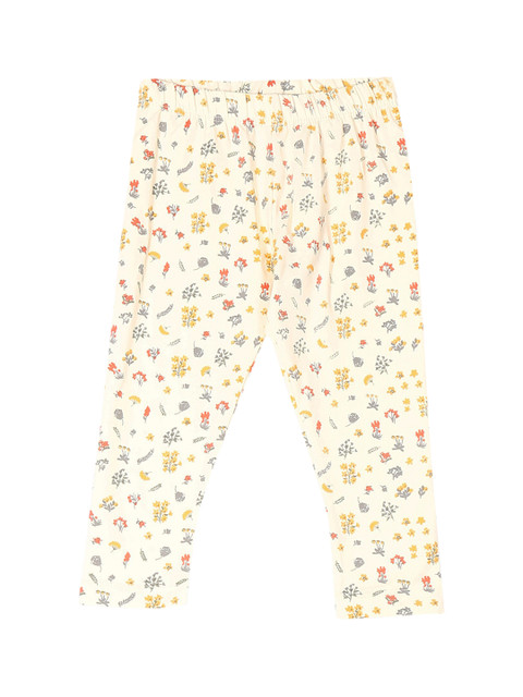 

Donuts Infant Girls Cream-Colour & Yellow Printed Ankle-Length Leggings