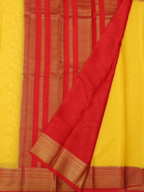 

Pothys Yellow & Red Pure Mysore Silk Woven Design Saree