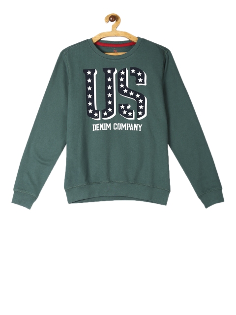 

U.S. Polo Assn. Kids Boys Green Printed Sweatshirt
