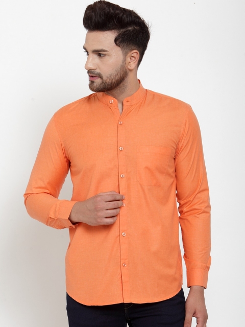 

JAINISH Men Orange Classic Regular Fit Solid Casual Shirt
