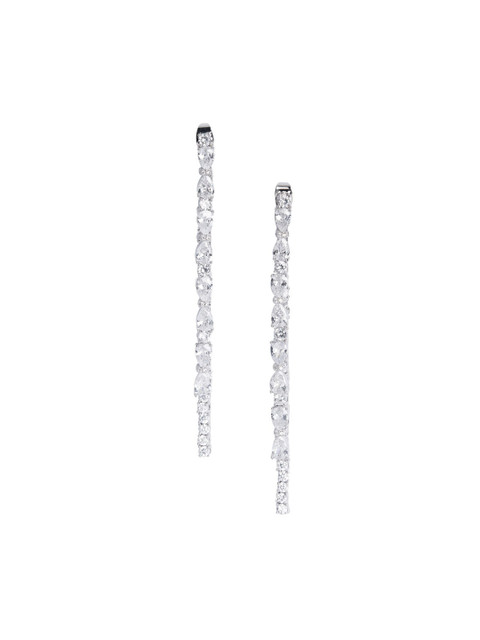 

shaze Rhodium-Plated Quirky Drop Earrings, Silver