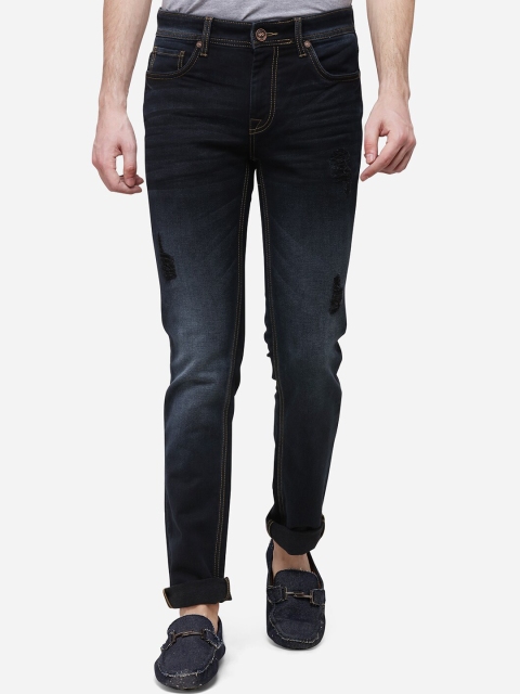 

JADE BLUE Men Blue Slim Fit Mid-Rise Low Distress Stretchable Jeans