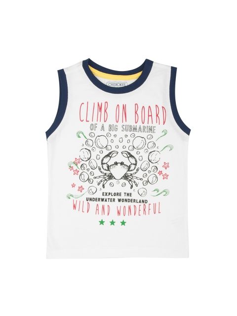 

Cherokee Boys White Printed Round Neck T-shirt