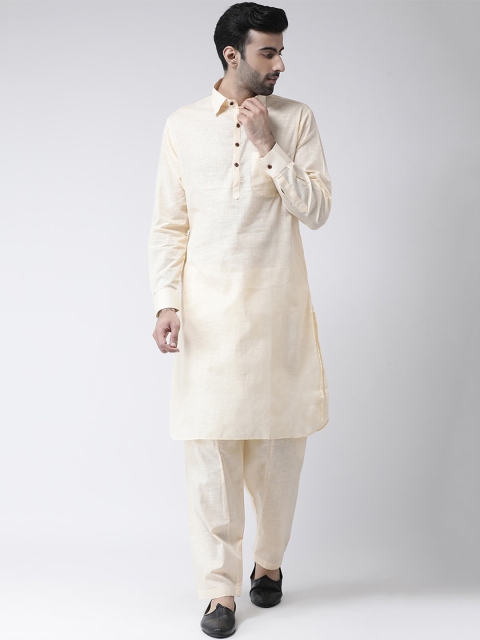 

SG LEMAN Men Beige Solid Kurta with Pyjamas