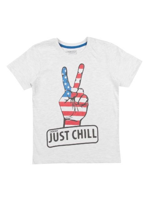 

Cherokee Boys Grey Printed Round Neck T-shirt