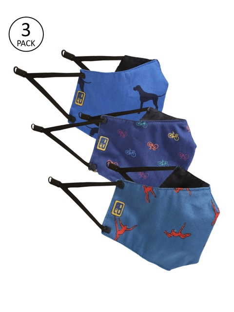 

Balista Unisex 4Ply 3Pcs Protective Outdoor Face Masks, Blue