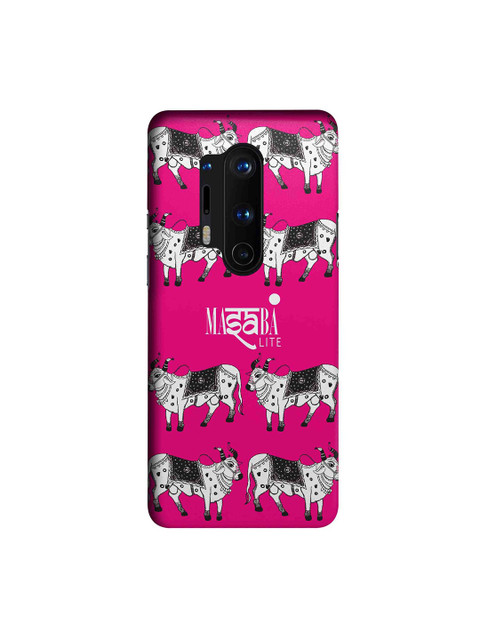 

macmerise Pink & White Masaba Cow Print OnePlus 8 Pro Back Case