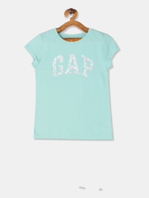 

GAP Girls Green Printed Round Neck T-shirt