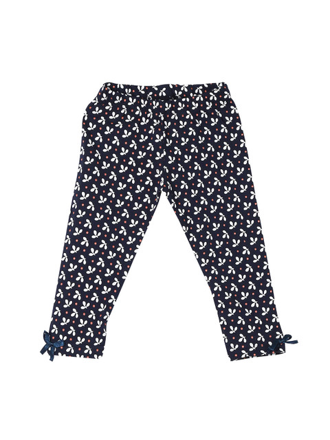 

Donuts Infant Girls Navy Blue & White Printed Ankle-Length Leggings