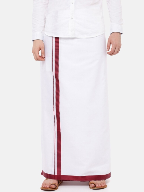 

RAMRAJ COTTON Men White Solid Dhoti