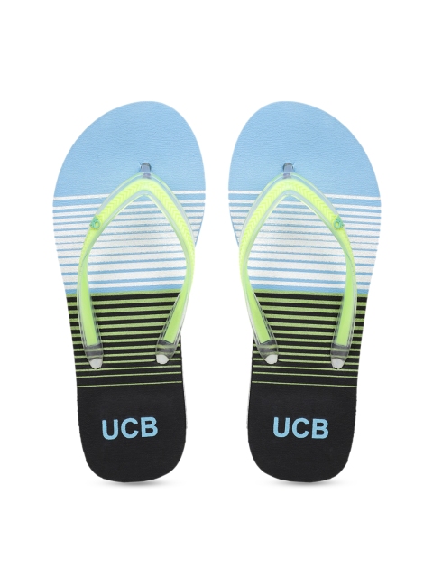 

United Colors of Benetton Women Blue & Black Striped Thong Flip-Flops