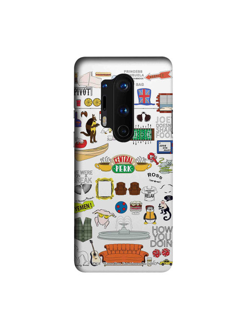 

macmerise White & Orange Friends Doodle OnePlus 8 Pro Back Case