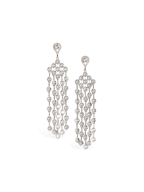 

shaze Silver-Toned Quirky Drop Earrings