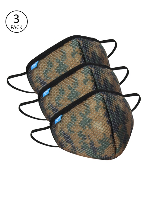 

F Gear Adults Black 3 Pcs 7-Ply F95 Safeguard Reusable Outdoor Masks, Khaki