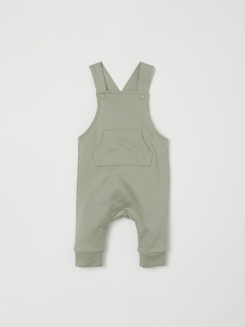 

H&M Kids Olive Green Solid Cotton Dungarees