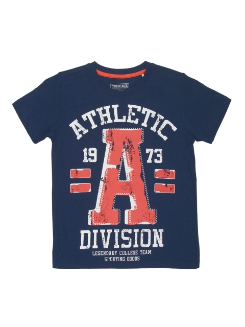 

Cherokee Boys Blue Printed Round Neck T-shirt